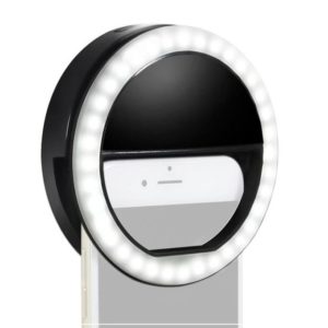 Selfie ring light - Flash - Lumière 3 niveaux - Noir