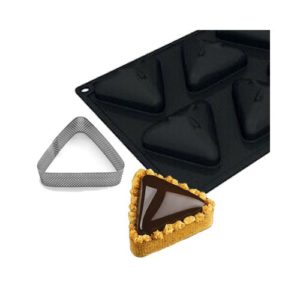 silikomart Kit Moule Silicone Pyramid +Moule Tarte Acier Inoxydable Micro Perforé